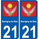 21 Léry blason autocollant plaque stickers ville