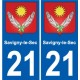 21 Léry blason autocollant plaque stickers ville