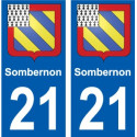 21 Léry blason autocollant plaque stickers ville