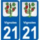 21 Léry blason autocollant plaque stickers ville