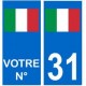 Italie numéro choix autocollant plaque