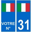 Italie numéro choix autocollant plaque
