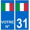 Italie numéro choix autocollant plaque