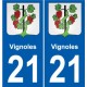 21 Léry blason autocollant plaque stickers ville