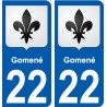 22 Léry blason autocollant plaque stickers ville