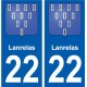 22 Léry blason autocollant plaque stickers ville