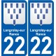 22 Léry blason autocollant plaque stickers ville