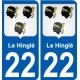 22 Léry blason autocollant plaque stickers ville