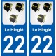 22 Léry blason autocollant plaque stickers ville