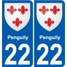 22 Léry blason autocollant plaque stickers ville