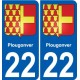 22 Léry blason autocollant plaque stickers ville