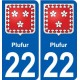 22 Léry blason autocollant plaque stickers ville