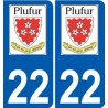 22 Plufur logo autocollant plaque stickers ville
