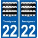 22 Léry blason autocollant plaque stickers ville