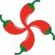 Piment croix basque autocollant sticker adhesif