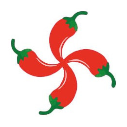 Piment croix basque autocollant sticker adhesif