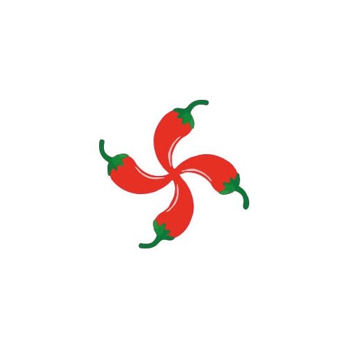 Piment croix basque autocollant sticker adhesif
