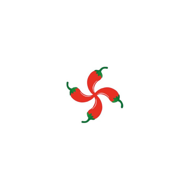 Piment croix basque autocollant sticker adhesif