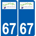 67 Diemeringen logo autocollant plaque stickers ville