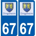 67 Dingsheim logo autocollant plaque stickers ville