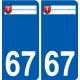 67 Dinsheim-sur-Bruche logo autocollant plaque stickers ville
