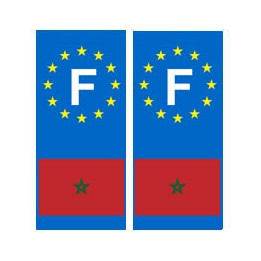 maroc F europe  autocollant plaque
