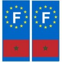 maroc F europe  autocollant plaque