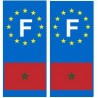 maroc F europe  autocollant plaque