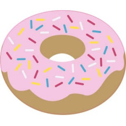 Donut Fraise rose autocollant sticker adhesif