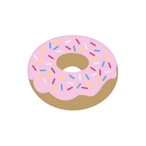 Donut Fraise rose autocollant sticker adhesif