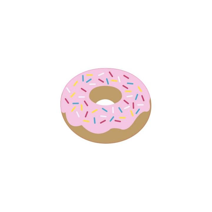 Donut Fraise rose autocollant sticker adhesif