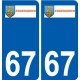 67 Ergersheim logo autocollant plaque stickers ville