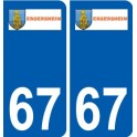 67 Ergersheim logo autocollant plaque stickers ville