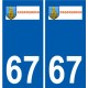 67 Ergersheim coat of arms sticker plate stickers city