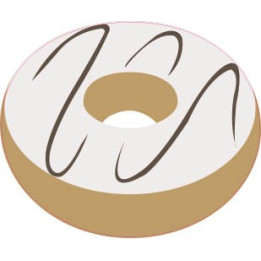 Donut Crème Vanille autocollant sticker adhesif