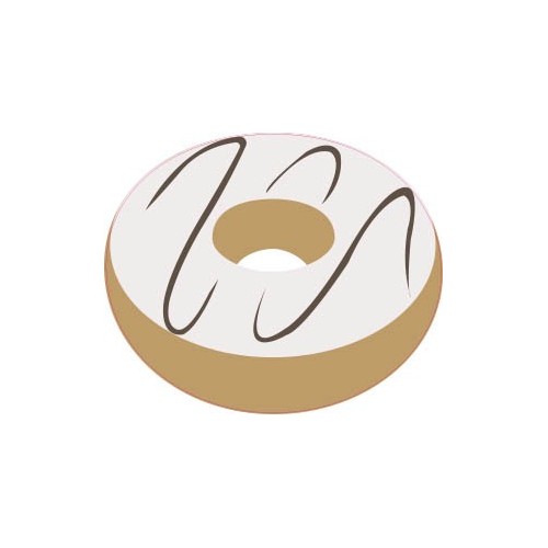 Donut Crème Vanille autocollant sticker adhesif