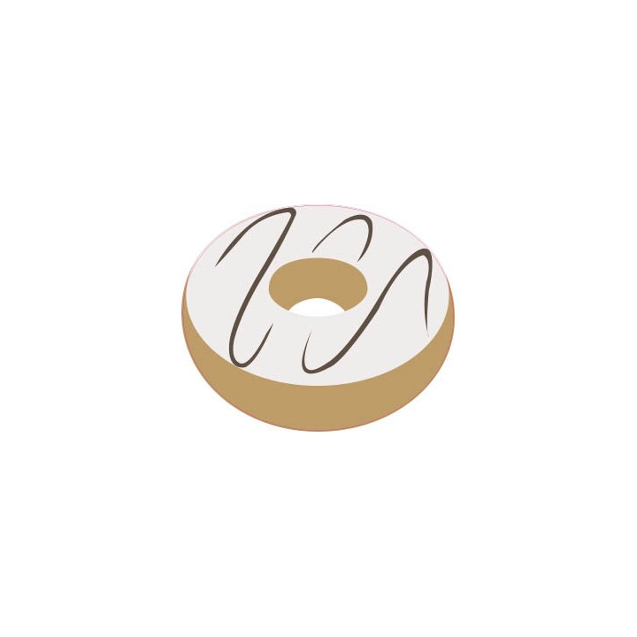 Donut Crème Vanille autocollant sticker adhesif