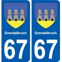 67 Grendelbruch blason autocollant plaque stickers ville