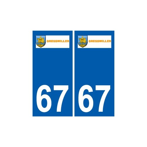 67 Gresswiller logo autocollant plaque immatriculation stickers ville