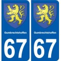 67 Gumbrechtshoffen blason autocollant plaque stickers ville