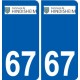 67 Hindisheim logo autocollant plaque immatriculation stickers ville
