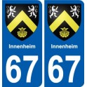 67 Innenheim blason autocollant plaque stickers ville