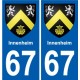 67 Innenheim blason autocollant plaque stickers ville
