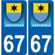 67 Kertzfeld logo autocollant plaque stickers ville