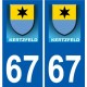 67 Kertzfeld logo autocollant plaque stickers ville