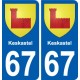 67 Keskastel blason autocollant plaque stickers ville