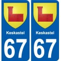 67 Keskastel blason autocollant plaque stickers ville