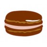 Macaron café chocolat autocollant sticker adhesif