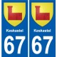67 Keskastel blason autocollant plaque stickers ville