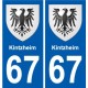 67 Kintzheim blason autocollant plaque stickers ville